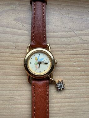 Vintage Disney Tinker Bell Gold Tone Charm Watch (SII Marketing MC0303) Youth